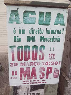 Cartaz de manifestação por direito à água