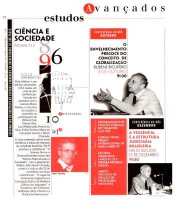 Informativo do Instituto de Estudos Avançados ano VIII número 45 - capa