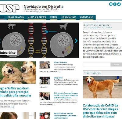 Site do Núcleo de Divulgação Científica da USP