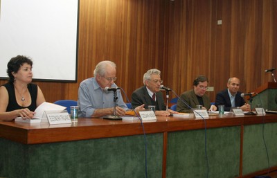 Eleonora Trajano, César Ades, Alfredo Bosi, José Augusto Pádua e Wagner Costa Ribeiro