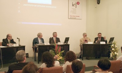 Sérgio Adorno, Gérard Israël, Marc Peltot, Celso Lafer e Guilherme Assis de Almeida