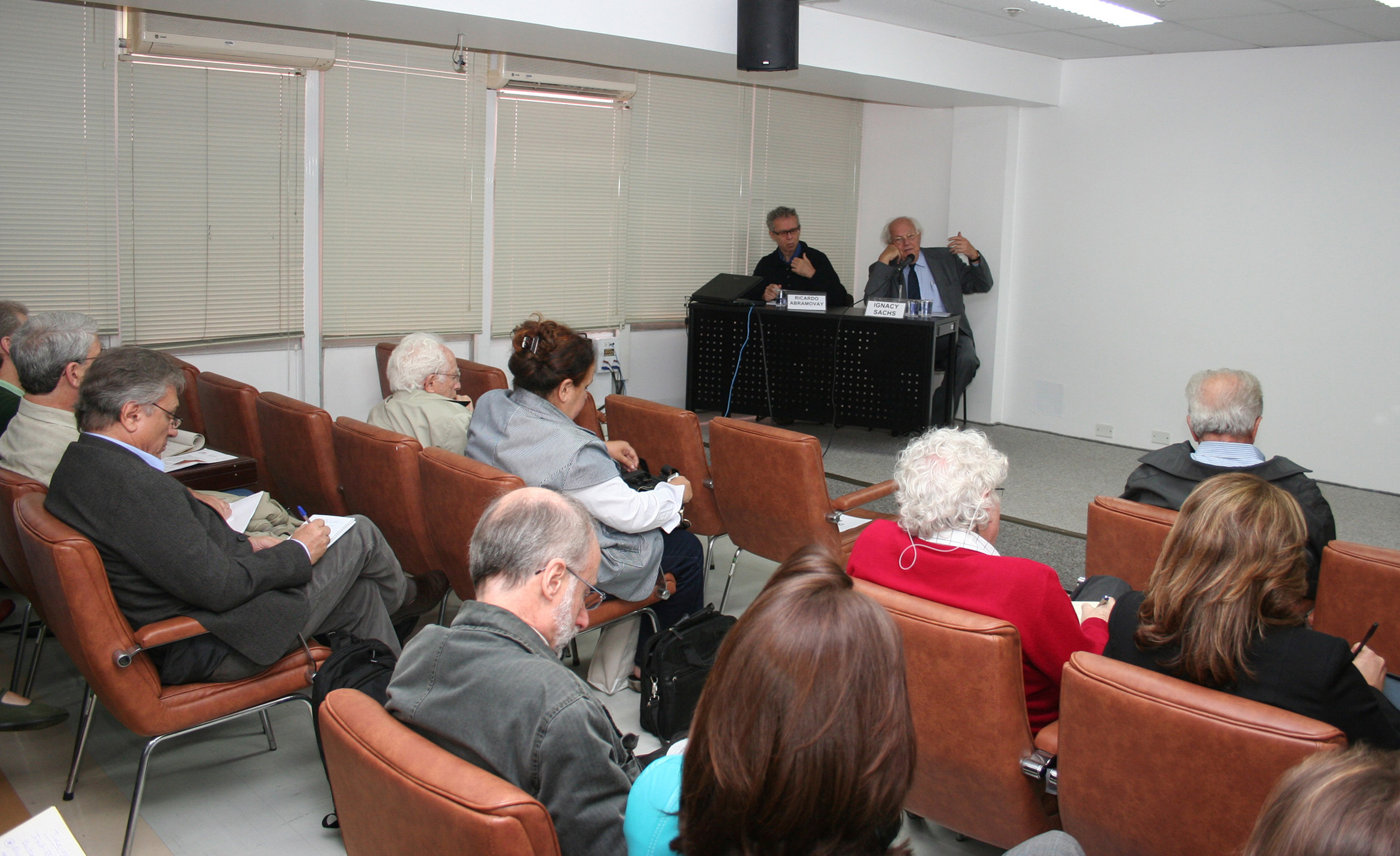 Ricardo Abramovay e Ignacy Sachs na abertura do evento