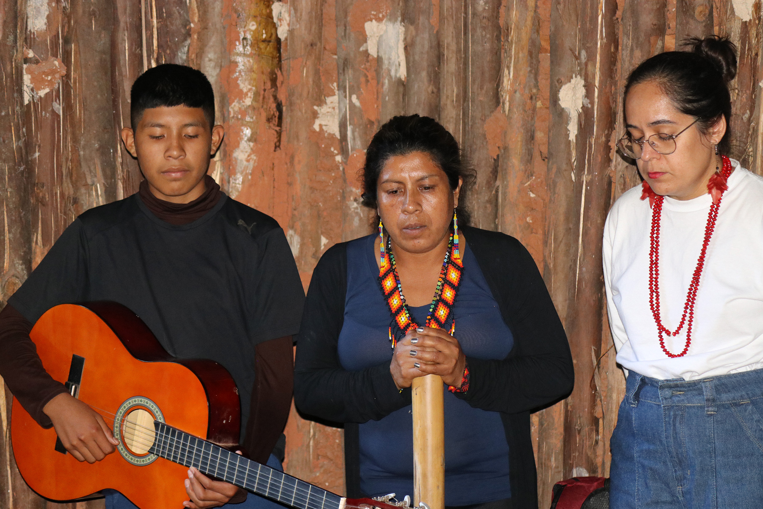 Thiago Moreira, Adriana Moreira Mbya Guarani e Geni Núñez