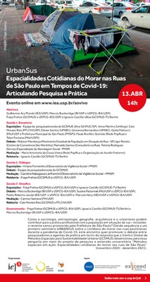 UrbanSus - Espacialidades Cotidianas do Morar nas Ruas de São Paulo em Tempos de Covid-19: Articulando Pesquisa e Prática