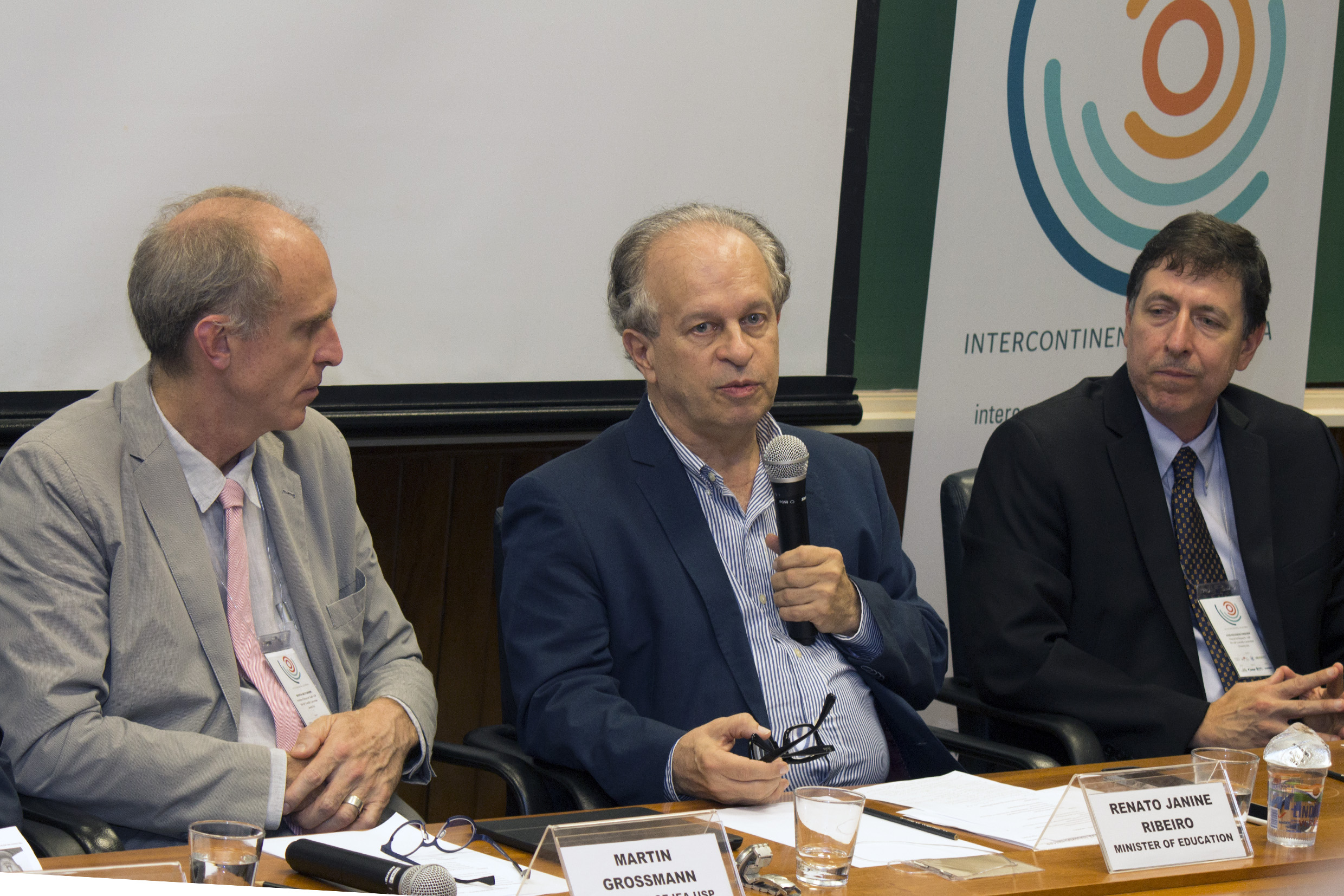 Martin Grossmann, Ministro Renato Janine Ribeiro e José Eduardo Krieger