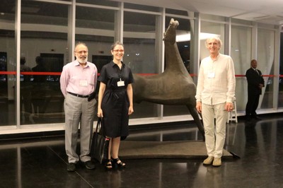 Ary Plonski, Ana Magalhães e Martin Grossmann no MAC-USP - 21 de março
